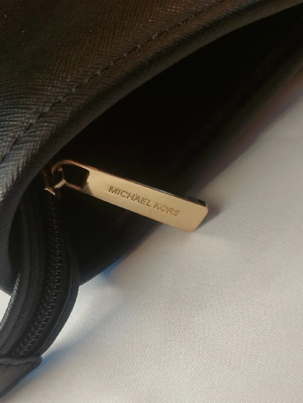 Michael Kors Black Saffiano Leather Tote with MK Charm